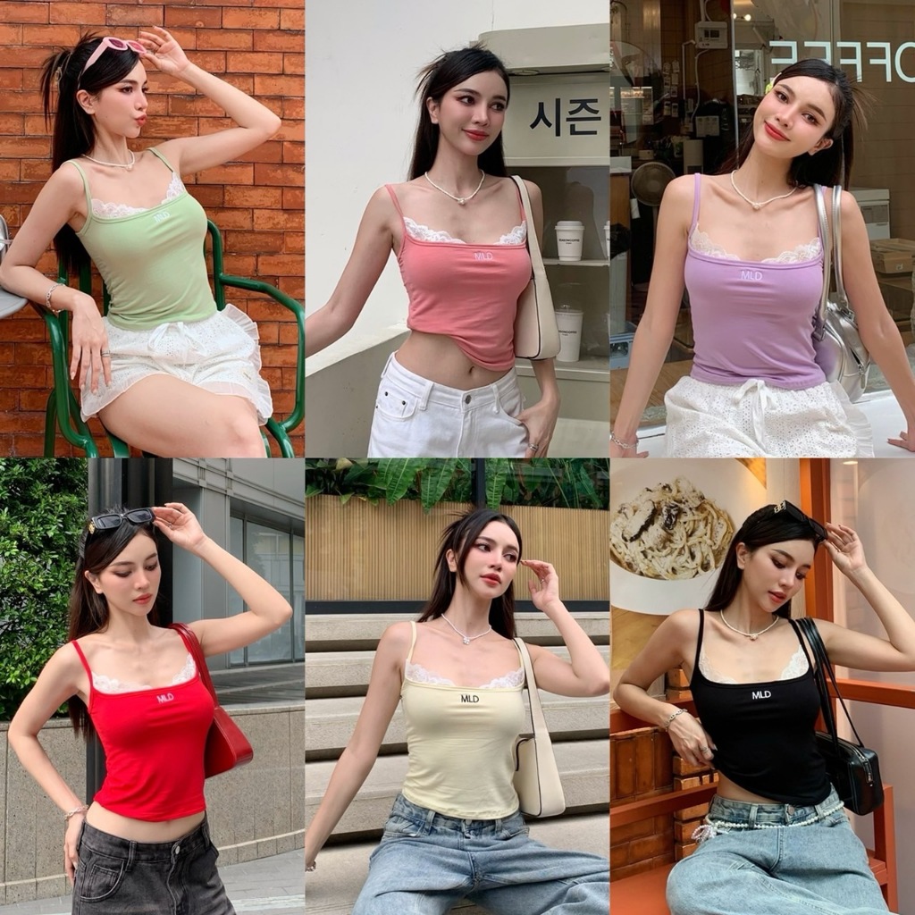 Aphrodite Crop สายเดี่ยวลูกไม้ (2025)