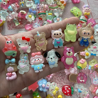 เรซิ่นแบบใส 100 ตัว คละลาย🔥 ตัวติด3D เรซิ่น3D สติกเกอร์3D เรซิ่นตกแต่งเคสมือถือ ตัวติดขวดน้ำ