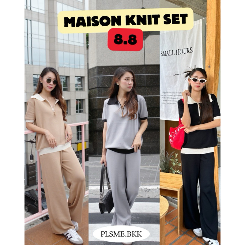 (ซื้อผ่าน Shopee video ลด 30%) Plsme.bkk “Maison knit set”ชุดเซ็ต