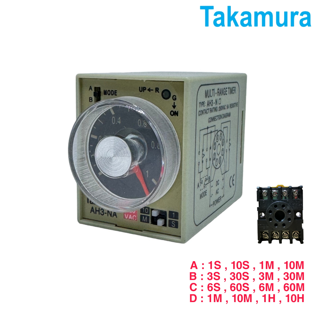 Takamura AH3-N Multi Range Timer AH3-NA , AH3-NB , AH3-NC , AH3-ND