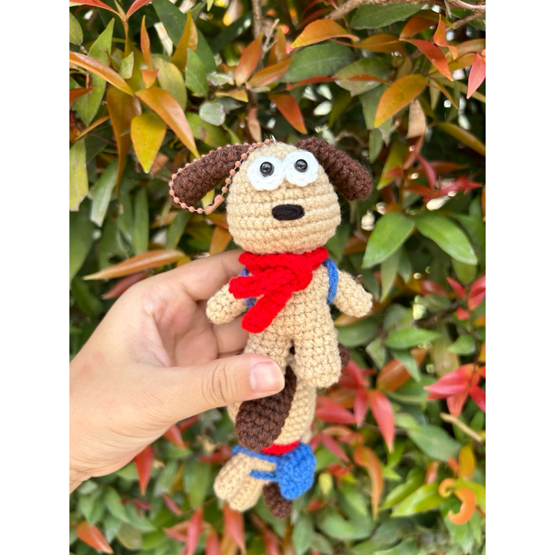 พวงกุญแจ:ห้อยกระเป๋า gromit ไหมพรม🐶