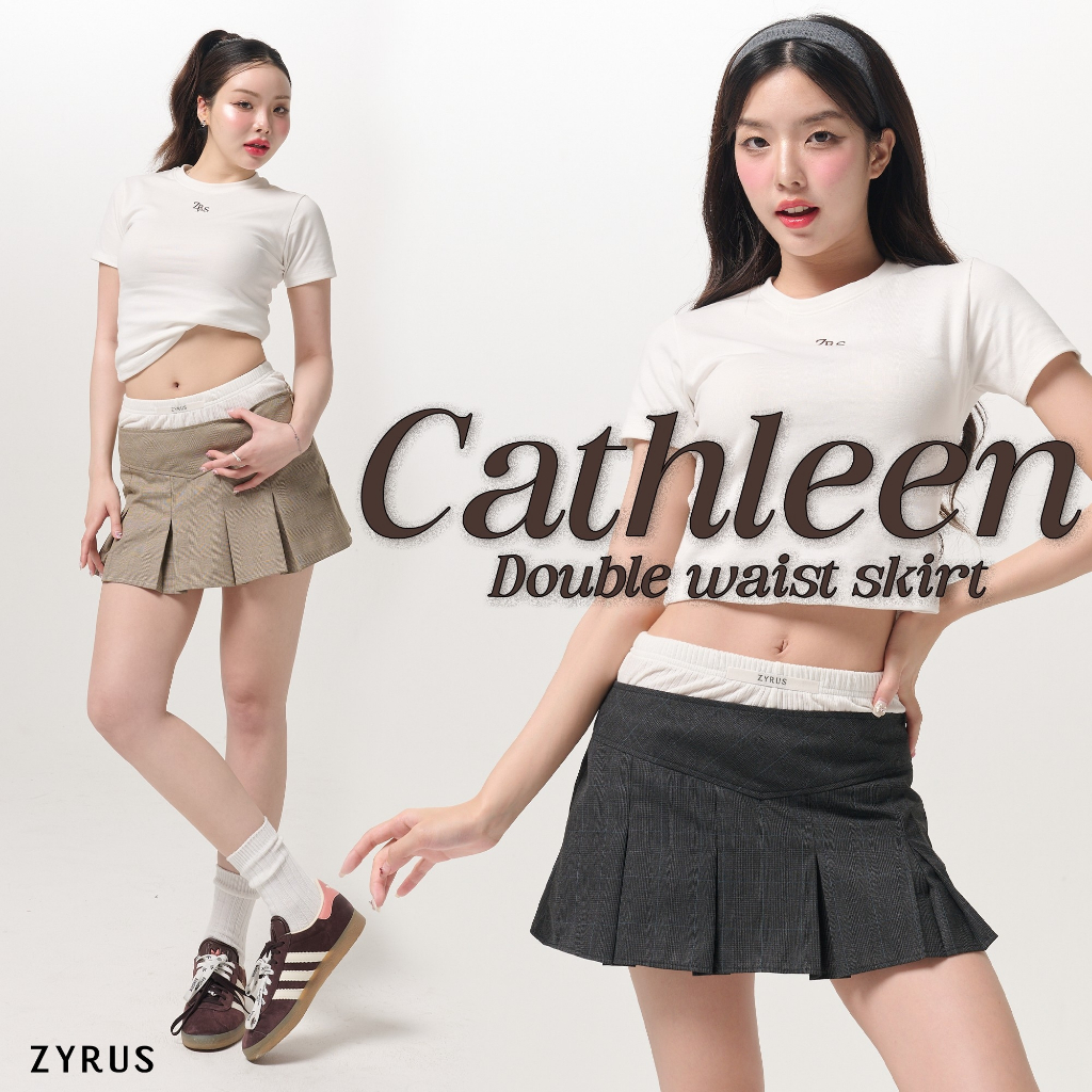 ZYRUS - ACADEMY SCHOOL - CATHLEEN DOUBLE WAIST SKIRT (เฉพาะกระโปรง)