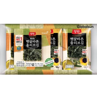 [โปร 3 แพ็ค] YANGBAN สาหร่ายทะเลปรุงรสด้วยน้ำมันมะกอกและน้ำมันทานตะวัน (ตรายังบัน)