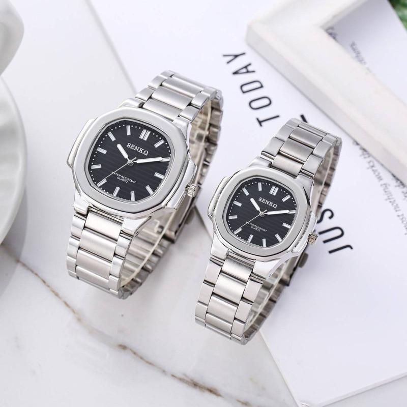 นาฬิกาข้อมือผู้หญิและผู้ชาย Senkq ของแท้100% สายสเตนเลส มีบริการตัดสายนาฬิกา