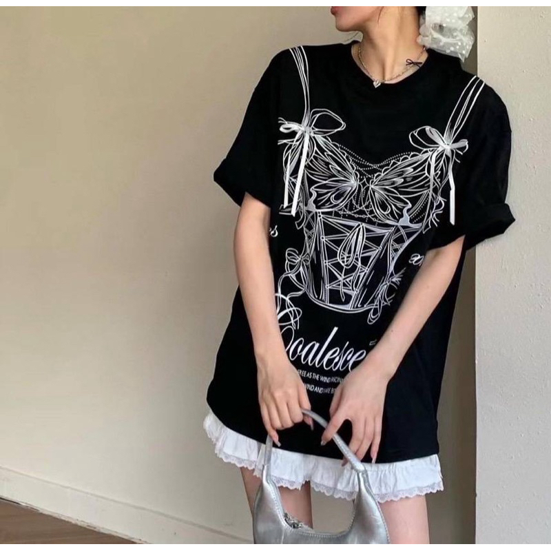 SIS.ON | พร้อมส่ง Oversize เสื้อยืดโอเวอร์ไซส์ No.23 บราผีเสื้อ