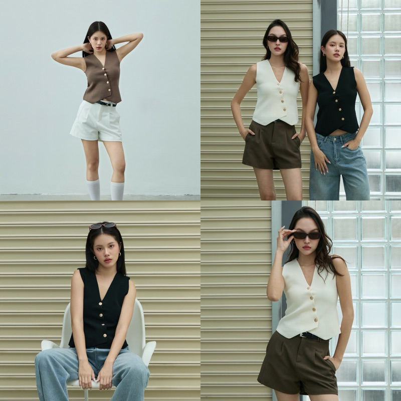 MALIMAYS - Bobby vest เสื้อกั๊กไหมพรมทอหนาอยู่ทรง