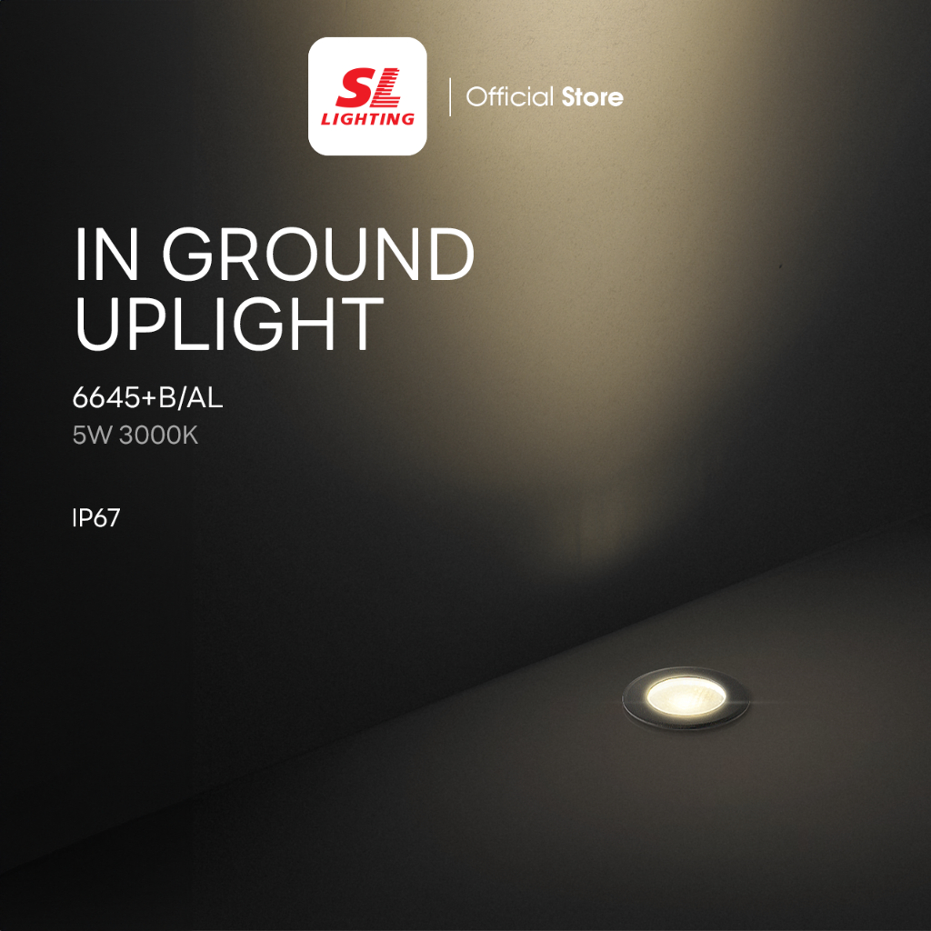 SL LIGHTING | In Ground Uplight โคมไฟฝังพื้น LED 5W 3000K IP67 Aluminium รุ่น 6645+B/AL