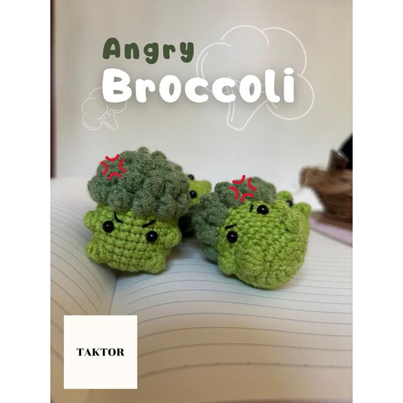 พวงกุญแจไหมพรมอเนกประสงค์ รุ่น Angry Broccoli พวงกุญแจห้อยกระเป๋า งานDIY พร้อมส่ง