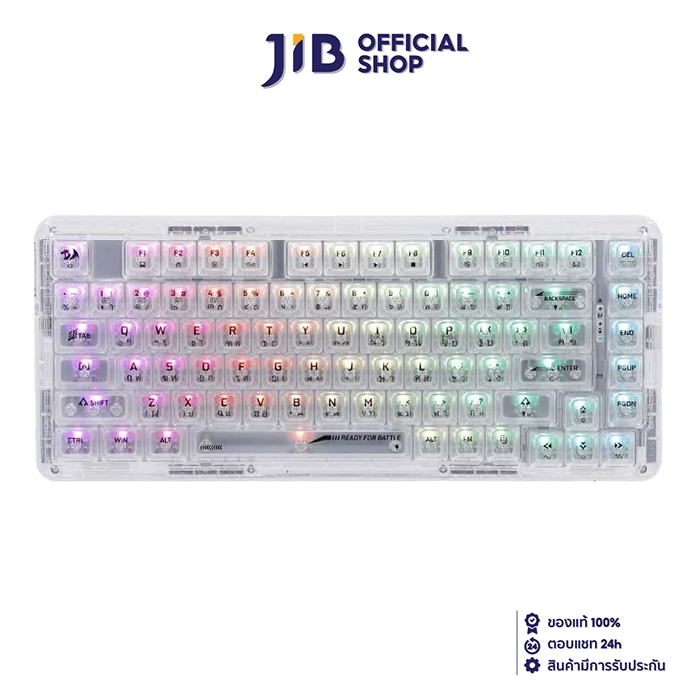 WIRELESS KEYBOARD (คีย์บอร์ดไร้สาย) REDRAGON K649CT ELF PRO (TRANSPARENT) (CRYSTAL SWITCH RGB EN/TH)