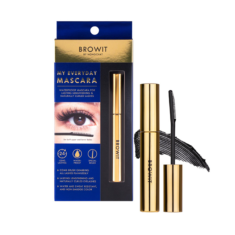 บราวอิท น้องฉัตร มาสคาร่าสูตรกันน้ำ กล่องสีน้ำเงิน Browit My Everyday Mascara 5.5g