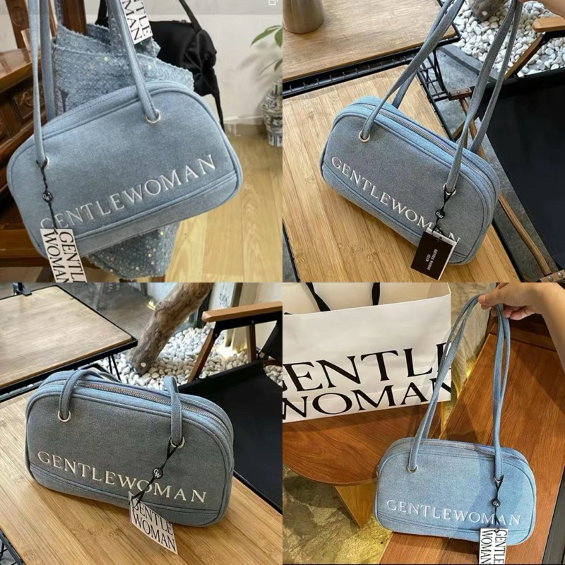 แถม [ถุงกระดาษ ] กระเป๋าถือ GW DENIM สียีนส์ สำหรับสาวติดแกรม