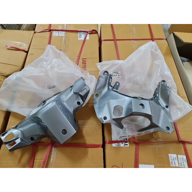 (2ชิ้น)หน้ากากหลัง+คอนโซลบนครอบสวิทกุญแจ WAVE110i LED เทา262 ปี2019-2024