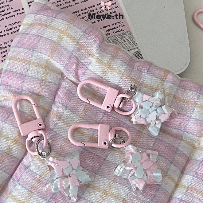 ในไทย-พร้อมส่ง✨พวงกุญแจ จี้รูปดาวห้าแฉก ส์ใส น่ารักหวาน Insสไตล์เกาหลี สำหรับผู้หญิง สําหรับกระเป๋านักเรียน Dopamine-M