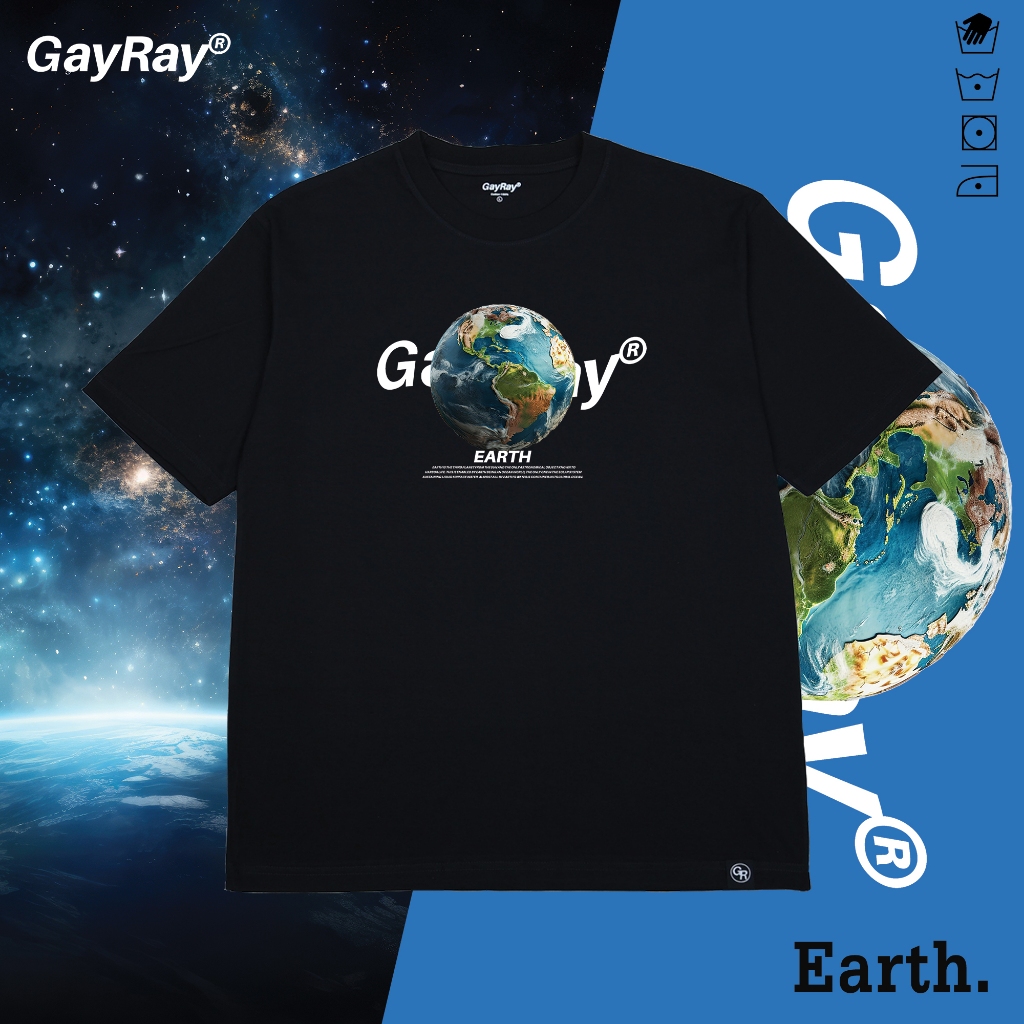 GayRay ⎰Galaxy Collection.⎱  เสื้อยืดโอเวอร์ไซส์ Cotton 100% นุ่่ม ใส่สบาย