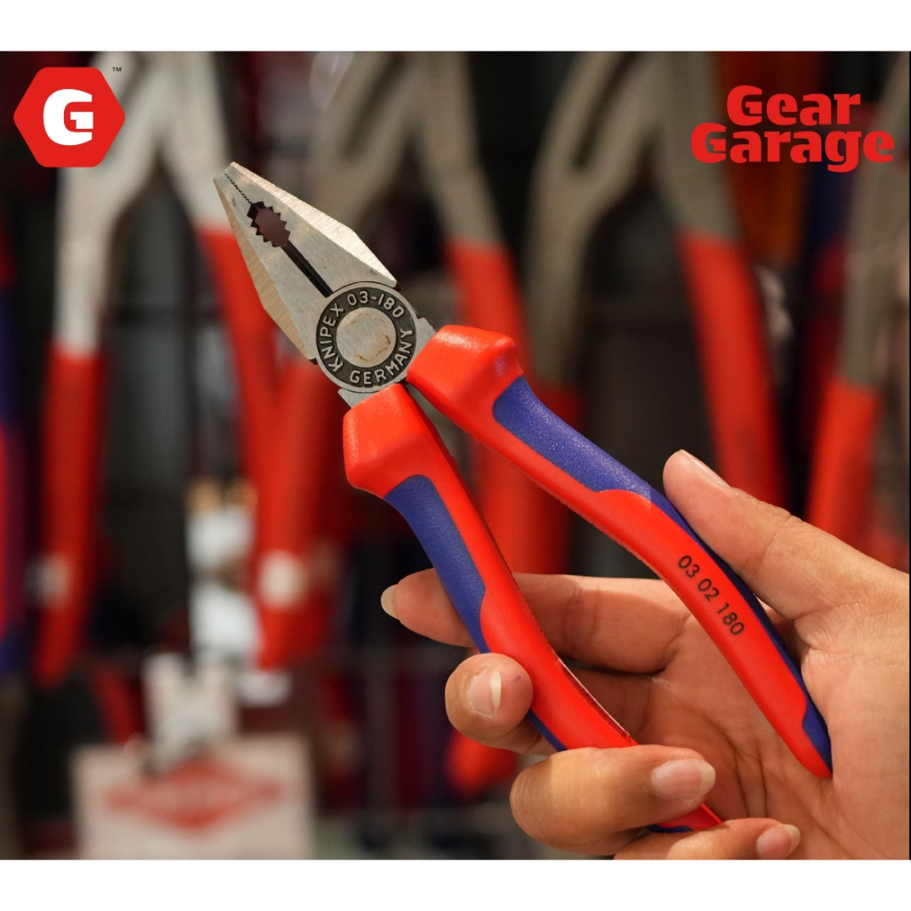 คีมรวม KNIPEX NO.03 02 180 Combination Pliers ขนาด (180mm.) Factory Gear By Gear Garage