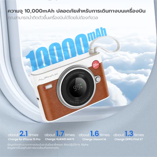 【CCC】ALPHA X 10000mAh พาวเวอร์แบงค์ รุ่นALP10-28PD Pro Power bank สายชาร์จในตัว 【รับประกัน 2 ปี】