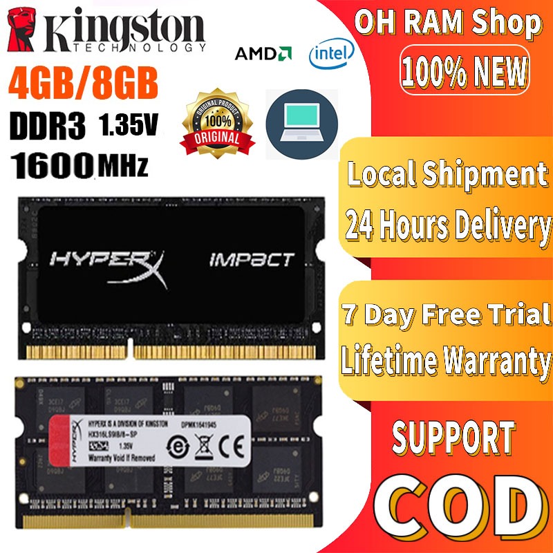Kingston Hyperx impact ram DDR3/DDR3L 4GB 8GB PC3/PC3L-12800 Laptop memory 1600mhz sodimm DDR3L Notebook Ram