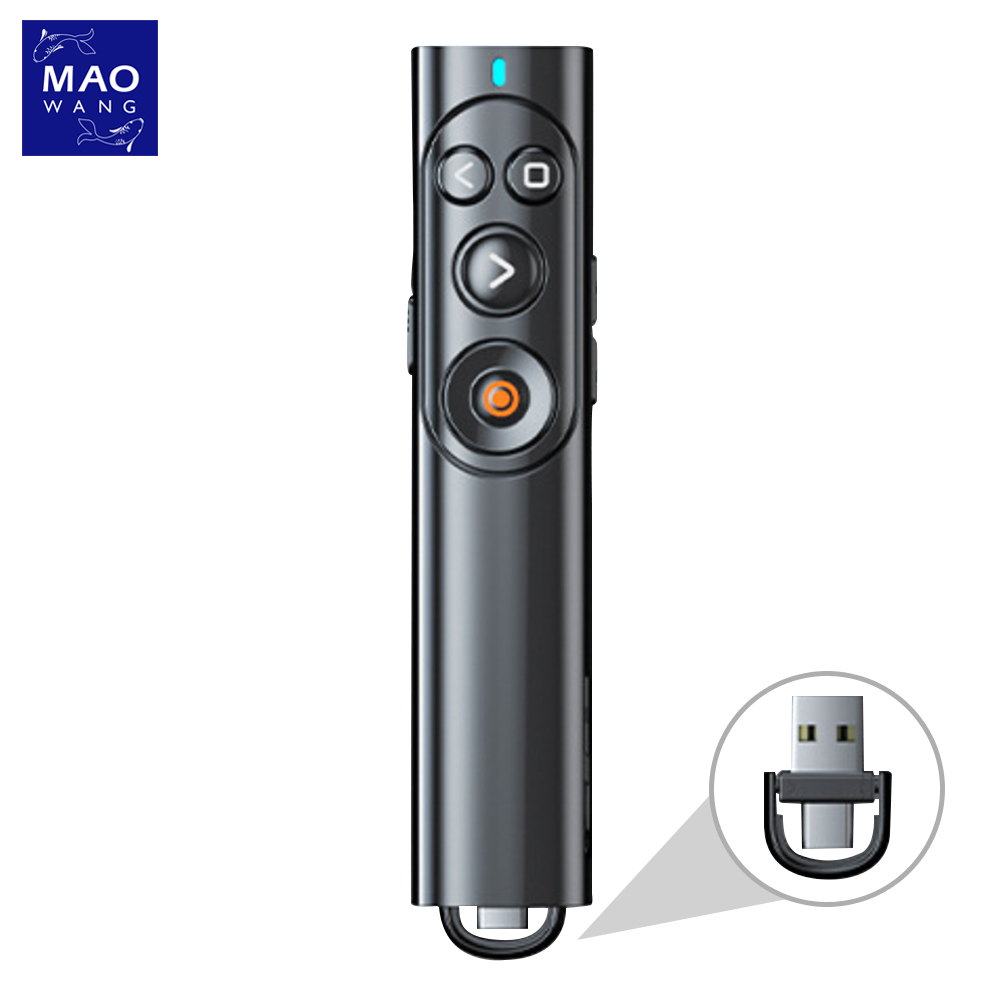 MAO ปากกาเลเซอร์ ไร้สาย USB + Type C PPT แสงสีแดง ใช้งานง่าย พกพาสะดวก