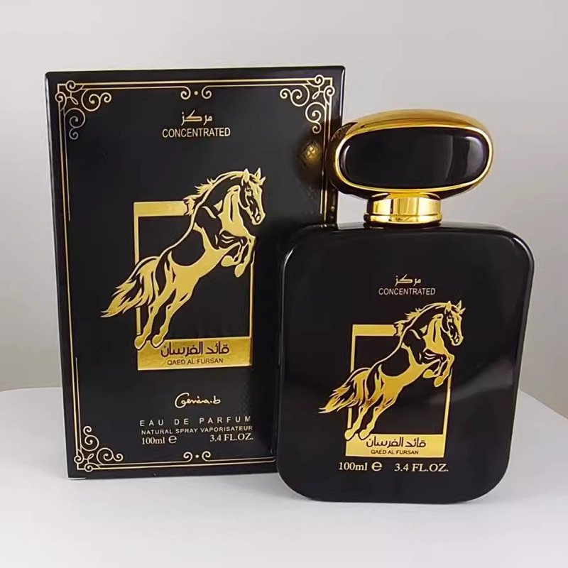 น้ำหอม (ม้าดำ 7292B) 100ml น้ำหอมอาหรับกลิ่ควันไม้ เคร่งขรึม น่าเกรงขาม มีความมั่นใจ สง่างาม ออร่า