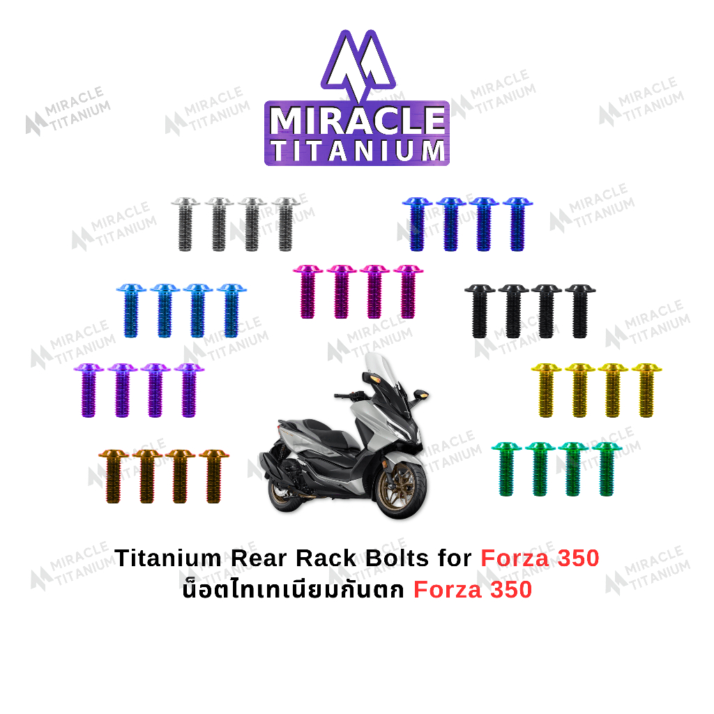 MIRACLE น็อตกันตก ไทเทเนียม Honda Forza 350