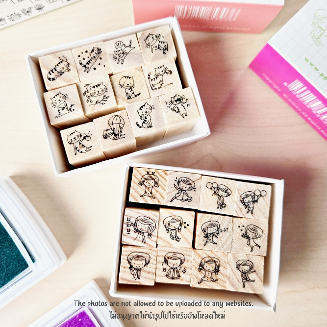 ชุดสแตมป์ DIY ตัวปั๊มตกแต่งไดอารี่ ตัวปั๊มลายน่ารัก (5800WON)