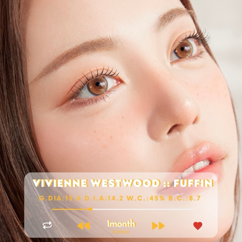 🌔🫧  (รายเดือน/พร้อมส่ง) Myfipn x Vivienne รุ่น Fuffin คอนแทคเลนส์เกาหลีของแท้ มีสายตาปกติ/ค่าสายตา