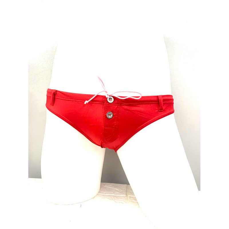 กางเกงว่ายน้ำชายทรง bikini เชือกล็อคเอวผ้าหนัง นิ่ม9721