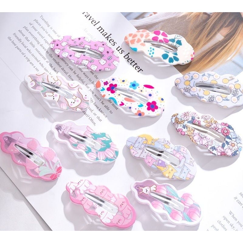 L084 กิ๊ฟ Colorful รูปทรงเมฆ งานสวย น่ารักสุดๆ พร้อมส่งจากไทย สุ่มลาย (ขั้นต่ำ 3 ชิ้น)