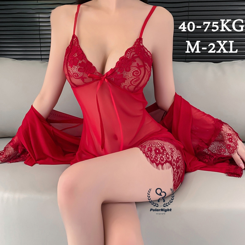 polar_night💋เดรสลูกไม้👗มีหลายสี หลายขน💕ชุดยั่ว✨  เนื้อผ้านุ่มและละเอียดอ่อน🚚ส่งไวจากไทย1-3วัน