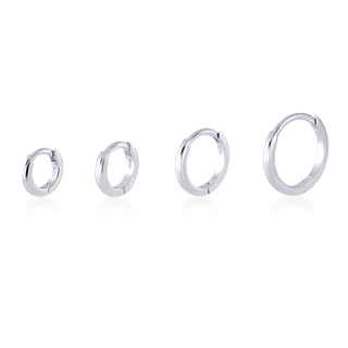 Piercingroom by Jay Plain Huggie Hoop (White Gold Plated) เงินแท้ (ราคาต่อชิ้น)