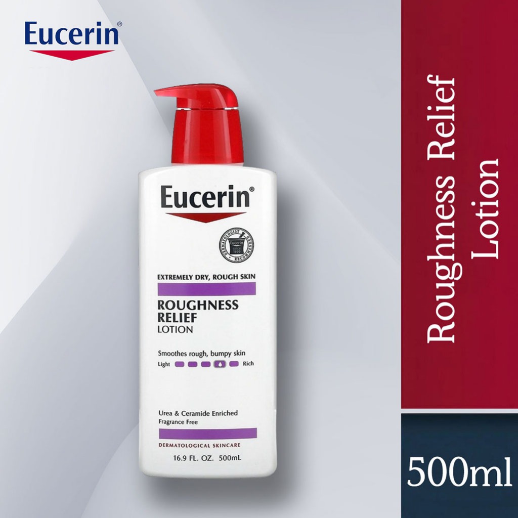 Eucerin Roughness Relief Lotion Fragrance Free 16.9 fl oz (500 ml) ยูเซอริน โลชั่นบำรุงผิวกาย สมูท สูตรอ่อนโยน โลชั่นให