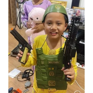 🎖️🔫 ของเล่น ชุดแต่งตัว หมวกทหาร ตำรวจ เสื้อเกราะ ปืนสปริง แถมกระสุนยาง หัวจุ๊บ กระสุนดูดกระจก