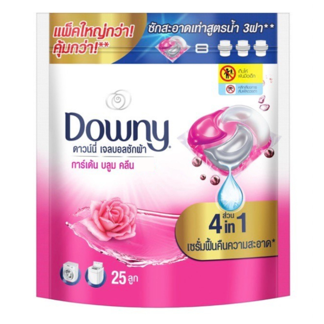 [4 in 1] ดาวน์นี่ เจลบอลซักผ้า ผลิตภัณฑ์ซักผ้า สูตรเข้มข้น 25 ลูก Downy Gel Ball Detergent 25 ct