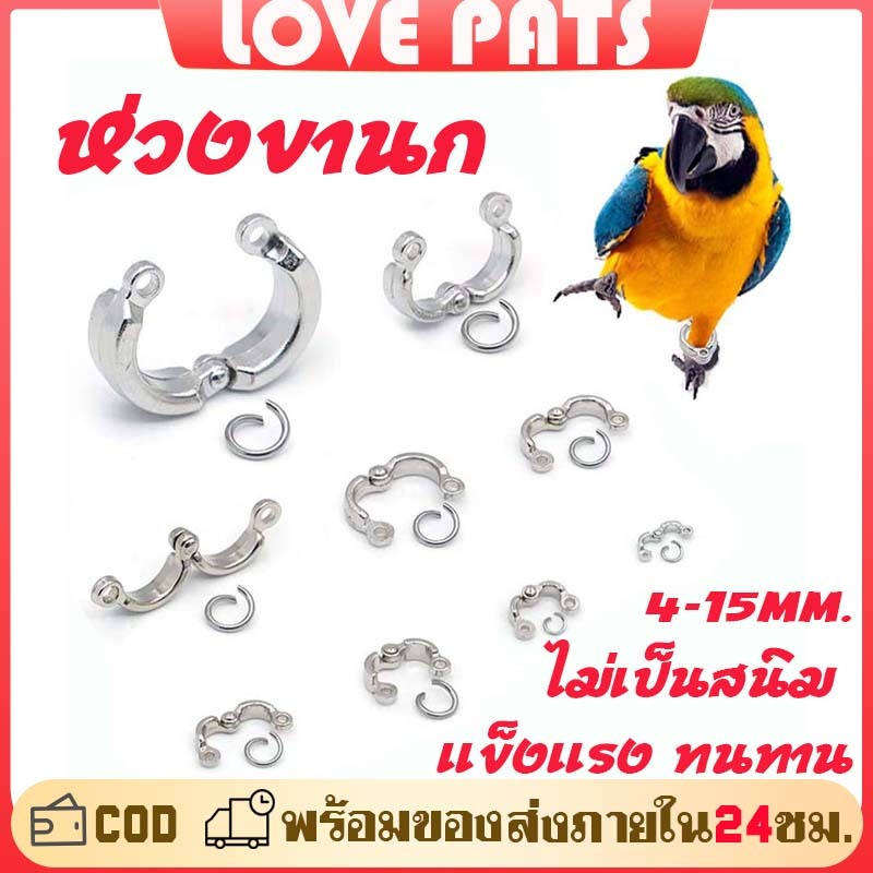 ห่วงเปิดขานก ห่วงเปิด ห่วงเปิดคล้องขานก สีทองสีเงิน เบอร์ 4-15 ซม สำหรับฟอพัส เลิฟเบิร์ด คอกคาเทล