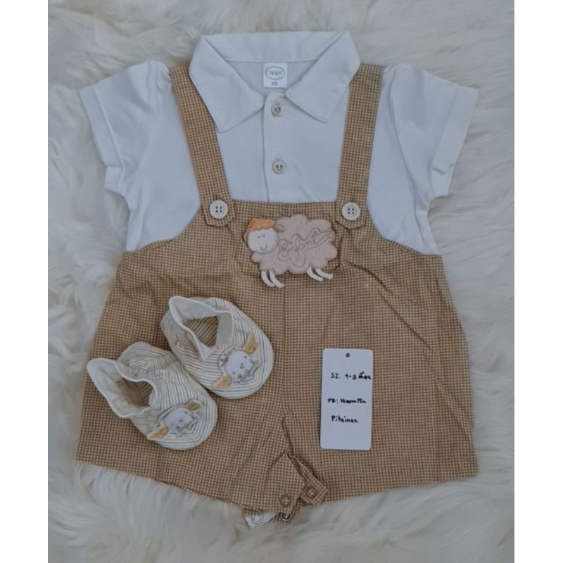 [มือสอง] Enfant gold เอี๊ยมแกะและถุงเท้า