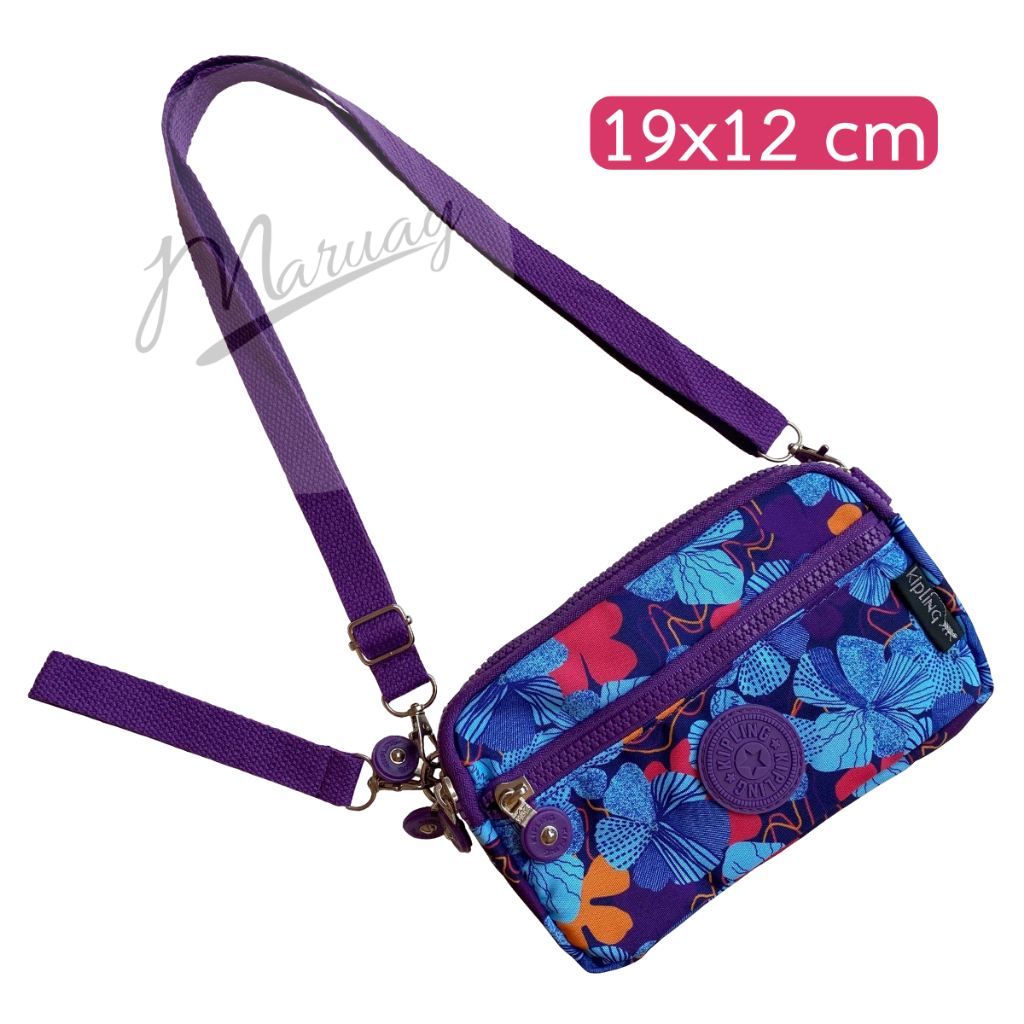 กระเป๋า Kipling 4ซิบ (19x12 cm) พร้อมสายสะพายยาว และสายคล้องมือ แบบถอดออกได้