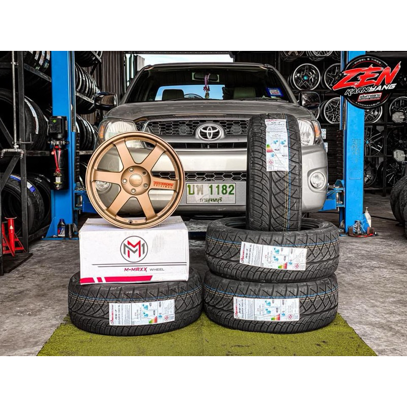 TE37 ก้านตรง ขอบ18“ กว้าง8.5 ใส่รถ 5/114.3 พร้อมยาง 255/50R18 ,หรือ245/45-275/40R18