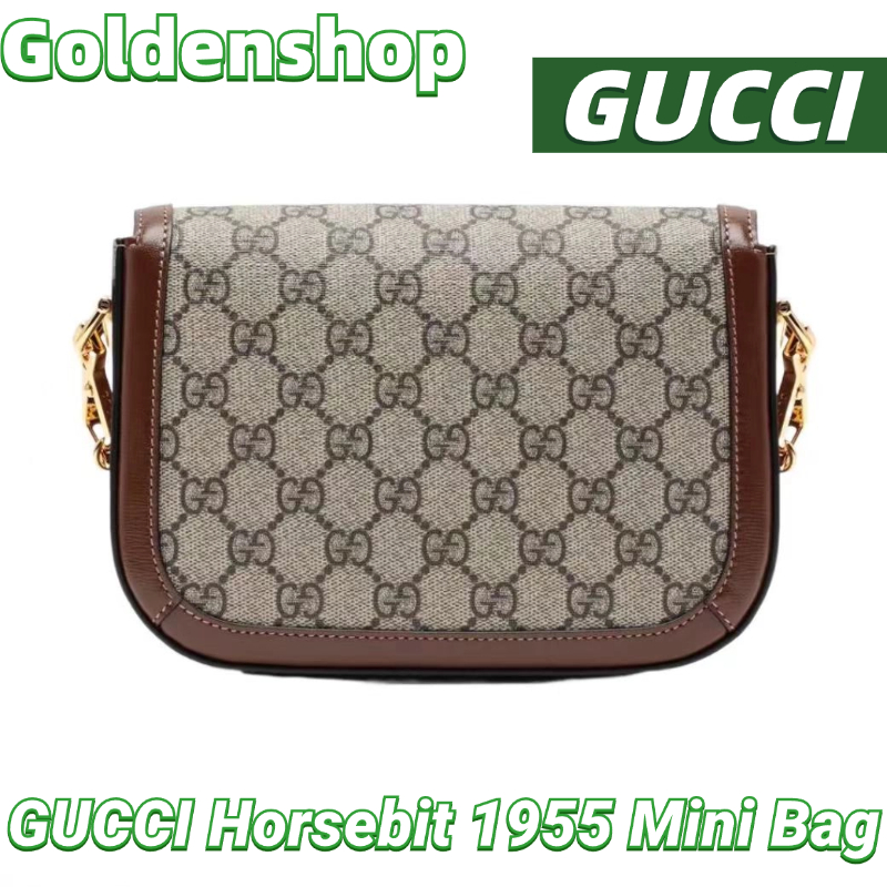 🍒กุชชี่ Gucci Horsebit 1955 Mini Bag With Shoulder Strap กระเป๋าสะพายเดี่ยว🍒กระเป๋าสะพาย Gucci จริง สินค้าขายร้อน