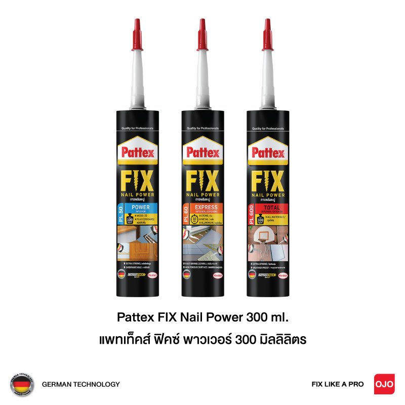 แพทเท็คส์ ฟิคซ์ กาวพลังตะปู  Pattex FIX Nail Power