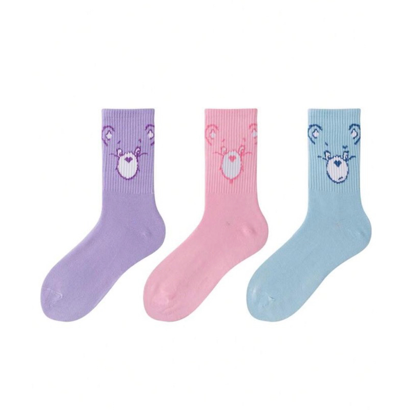 ถุงเท้า Care Bears กีฬา ลำลอง แฟชั่น แคร์แบร์ เซต 3 คู่ 3 สี Care Bears sports fashion socks