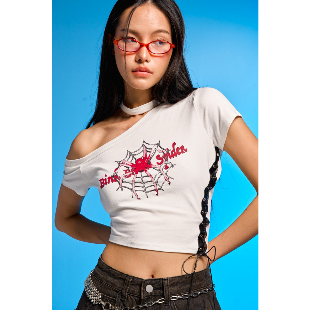 WB.PROJECT -SPICE CROP TOPเสื้อครอปปาดไหล่