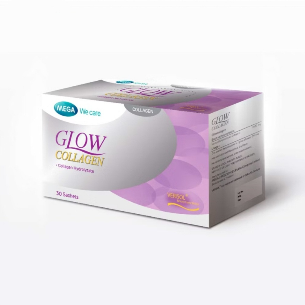 Exp.7/2027 (30 ซอง) คอลลาเจน Mega We Care Glow Collagen