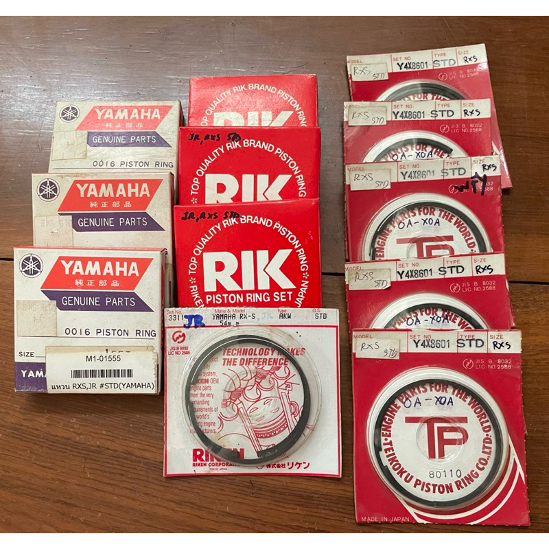 แหวนลูกสูบ Yamaha JR120 , RXS ยามาฮ่า เจอาร์120, อาร์เอ็กส์เอส ยี่ห้อ RIKEN, TP, YAMAHA(แพ็คแท้)ภาพถ่ายสินค้าจริง💯%