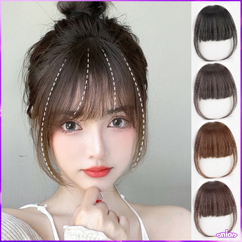 วิกผมหน้าม้าจําลอง ไร้รอยต่อ น้ําหนักเบา มองไม่เห็น สําหรับผู้หญิง