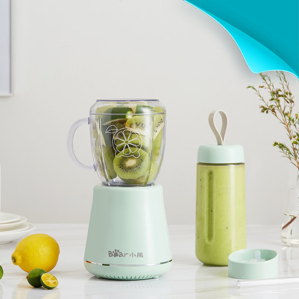 Bear เครื่องปั่นแบบพกพา 400 มล. + 600 มล เครื่องปั่นสมูทตี้ น้ำผลไม้ Multifunctional Electric Juicer