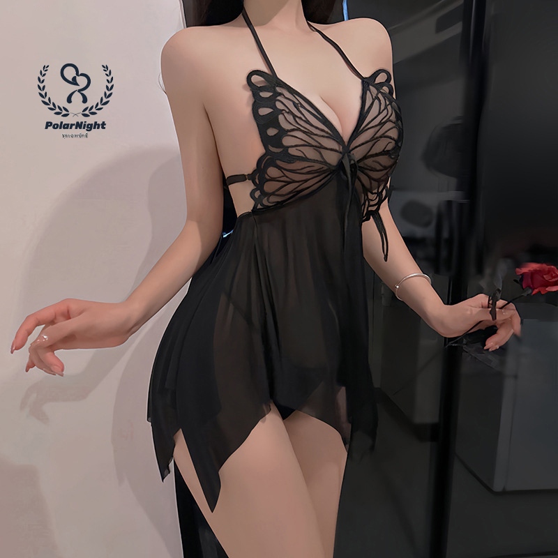 polar_night 💋ชุดนอนเซ็กซี่👗 ชุดนอนไม่ได้นอน 😍  สายเดี่ยวคล้องคอ🚚ส่งไวจากไทย1-3วัน
