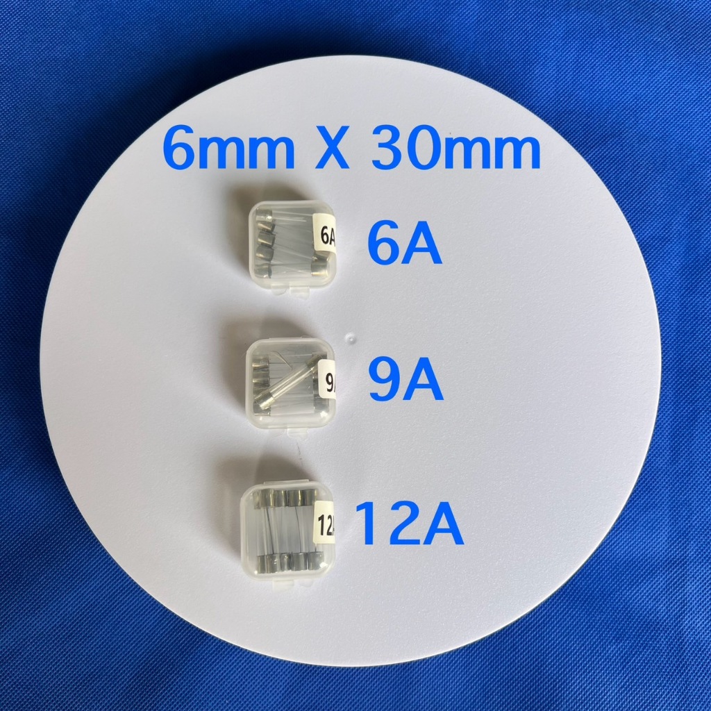 ฟิวส์หลอดแก้ว งานอิเล็กทรอนิกส์ ขนาด 6mm X 30mm มีให้เลือก 3 ขนาด 6,9,12 A (บรรจุ 5 ตัวพร้อมกล่อง) – โปรปัง
