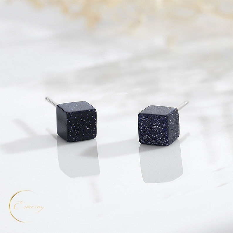 ☆Tesseract Earring☆ ต่างหู ตุ้มหู เงินแท้ ✯Esmeray✯ ลูกบาศก์ อวกาศ สวย น่ารัก ของขวัญ