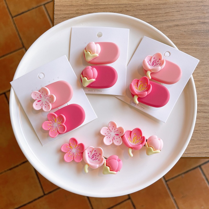 Sakura hair clip - กิ๊บติดผมดอกซารุกะ กิ๊บดอกไม้สีชมพูน่ารักๆ
