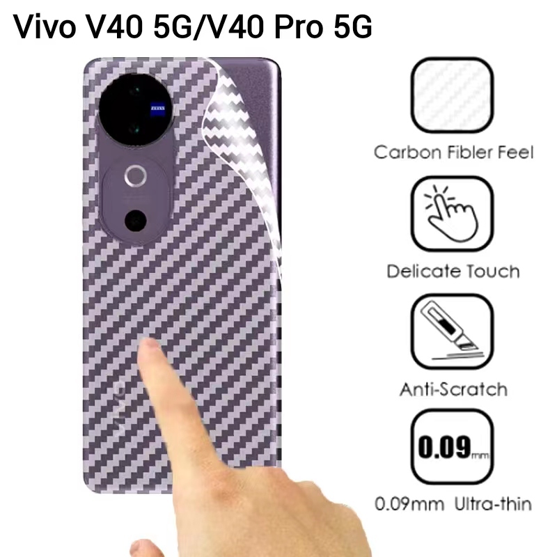 Vivo V50 5G/Vivo Y29/Vivo V40Pro(พร้อมส่งในไทย)ฟิล์มหลังเคฟล่าVivo V40 5G/Vivo V40 Pro 5Gตรงรุ่น